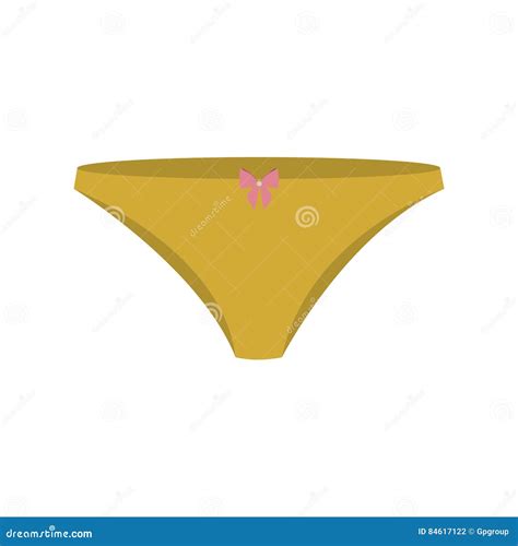 Yellow Bikini Panties With Bow Stock Vector Illustration Of Girl Accessory