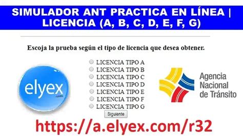 Simulador De Preguntas ANT Para Licencias Tipo A B C D E F G 2024