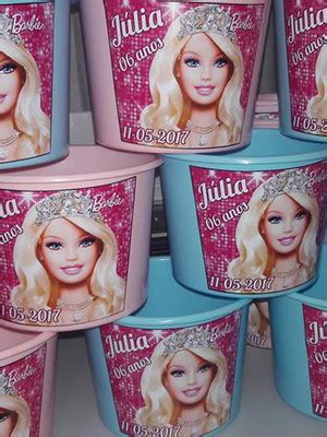 Balde Pipoca Lembrancinha Aniversario Barbie Compre Produtos