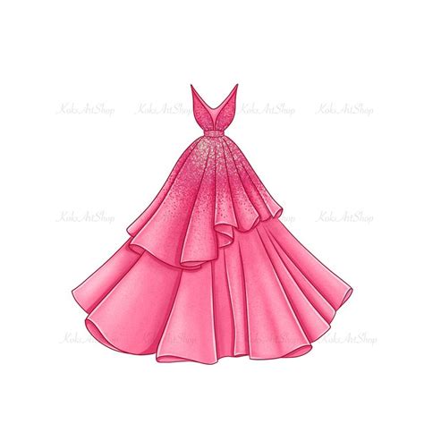 Pink Dress Png Pink Dress Clipart Clothes Clipart Princess Dress Png
