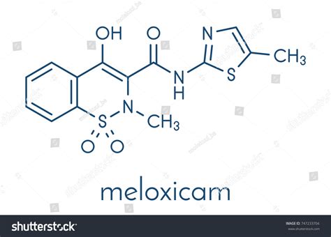 Meloxicam Nsaid Drug Molecule Skeletal Formula Stock Vector Royalty