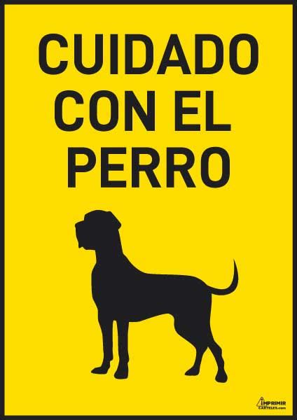 Cartel Cuidado Con El Perro Imprimir Carteles Gratis