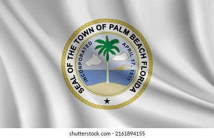 Flag Palm Beach Florida Usa Realistic Stock Vector (Royalty Free ...