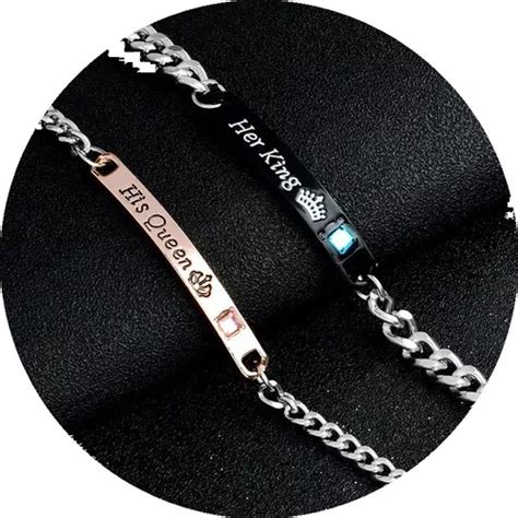 Pulsera King Queen Parejas Compromiso Amor San Valentin Cuotas Sin