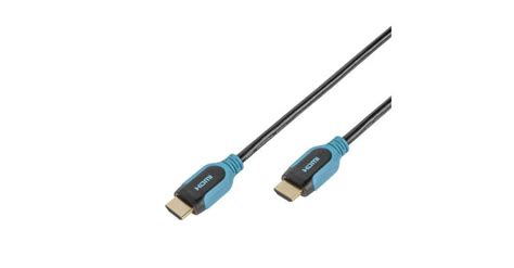 Кабел HDMI/HDMI 2.5м, 4K 10Gbps, Ethernet, син, позлатени конектори ⋆ ...