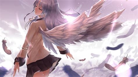 HD Wallpaper Girl Art Angel Wings Naked Angel Painting Wallpaper Flare