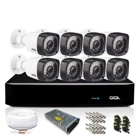 Kit Câmera de Segurança 8 Câmeras Bullet 1080p CFTV Giga Full HD HVR 8