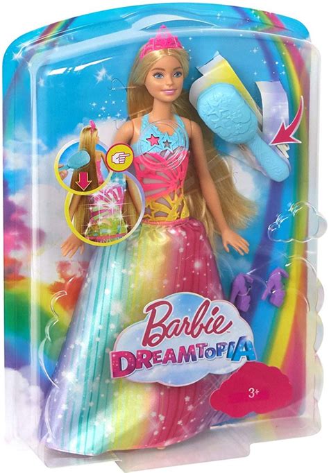Barbie Dreamtopia Rainbow Cove Brush N Sparkle Princess Blonde Top Toys