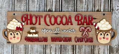 Svg Laser Cut Digital Hot Cocoa Bar Sign Christmas Etsy