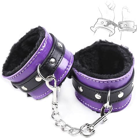Amazon 1Set Purple Bondage Kit Sex Handcuffs For Fuzzy Handcuff Set For Bedroom Sex