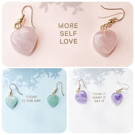 Crystal Heart Shaped Mini Stone Earrings Gold Metal Gemrox