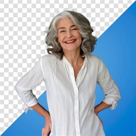 Premium PSD PNG Happy Mature Woman Smiling Confidently