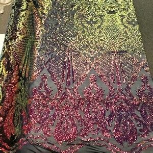 Princess Iridescent Sequins On A 4 Way Stretch Nude Mesh Fabric Sold By The Yard Etsy