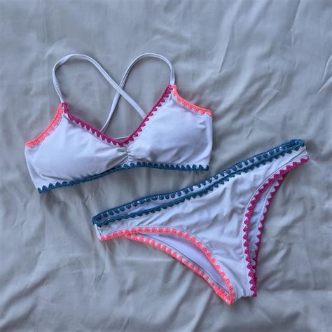 White Hula Honey Bikini Set Perfect Touch Of Depop