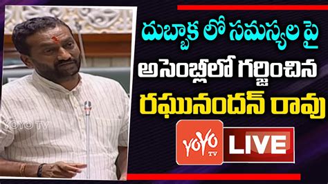 LIVE MLA Raghunandan Rao Speech In Assembly Live Telangana Assembly