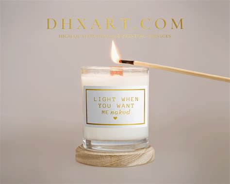 Light When You Want Me Naked Custom Candle Labels