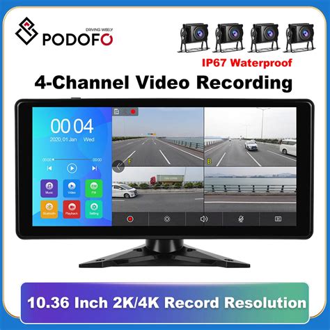 Podofo 10 36 Car Mirror Video Truck Bus Van Rear View Recording