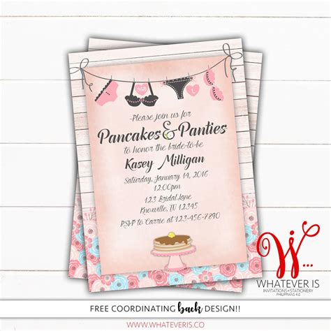 Pancakes Panties Bridal Shower Invitation Lingerie Shower Etsy