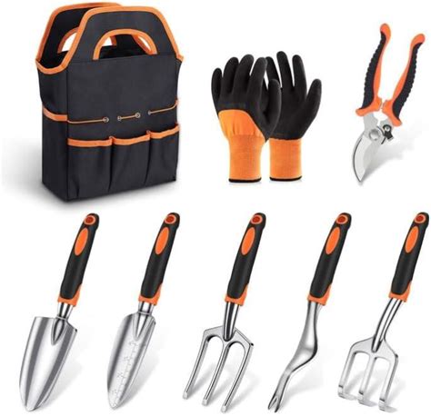 Ensemble D Outils De Jardinage Robuste En Acier Inoxydable Avec Sac De