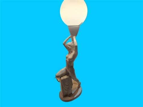 1960 S Italian Art Deco Floor Lamp Nude Woman Carrying Etsy