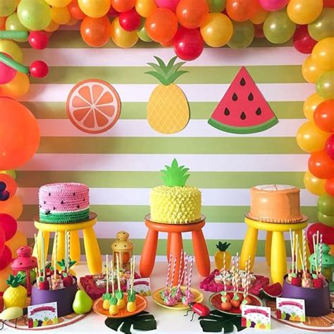 Decoração De Festa Infantil Tema Frutas - Birthday party decorations | Festa infantil frutas, Festa de frutas ...