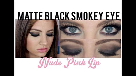 Matte Black Smokey Eye Nude Pink Lip Tutorial Youtube