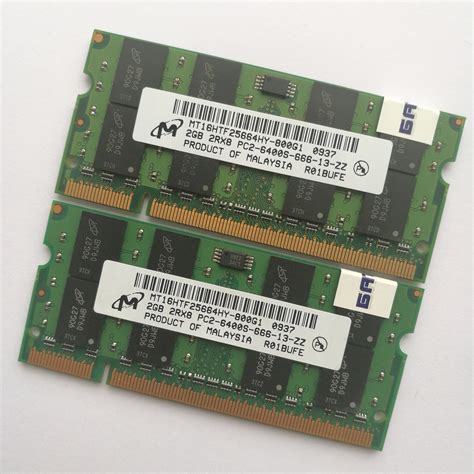 Пара оперативної пам'яті для ноутбука Micron SODIMM DDR2 4Gb (2Gb+2Gb ...