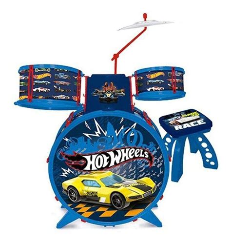 Bateria Infantil Hot Wheels Radical Fun F Fun Divirta Se Bateria Tambor De Brinquedo