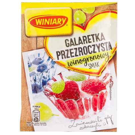 Winiary Galaretka Przezroczysta Smak Winogronowy G Gel E Aux