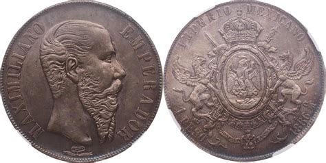 MEXIKO Peso 1866 Mexiko-Stadt Maximilian von Habsburg 1864-1867 NGC ...
