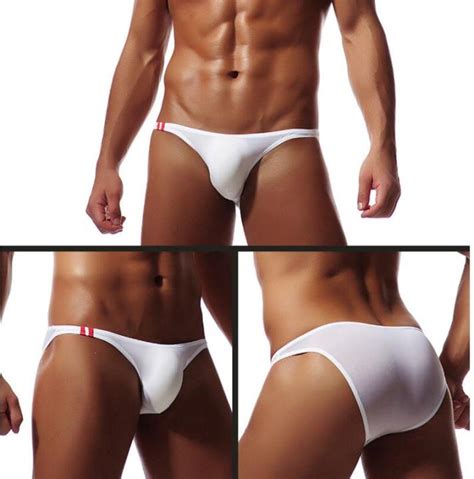 Men S Bikini Briefs Ultra Thin Micro Transparent Low Waist Sexy Ice Silk Smooth Seamless Narrow