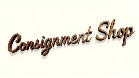 elegantly crafted typography   consignment shop display sign stock