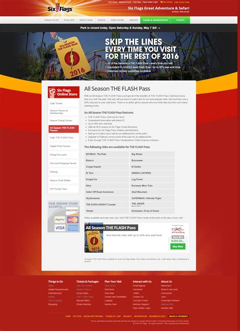 All Season Flash Pass at SFGADV in 2016! : Theme Park News & Construction!