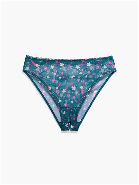 Mesh Crotchless High Leg Bikini In Green Multi SAVAGE X FENTY