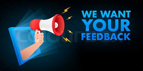 We Want Your Feedback Written On Speech Bubble Advertising Sign