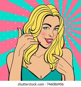 Sexy Pop Art Woman Squinted Eyes Stock Vector Royalty Free 746086906