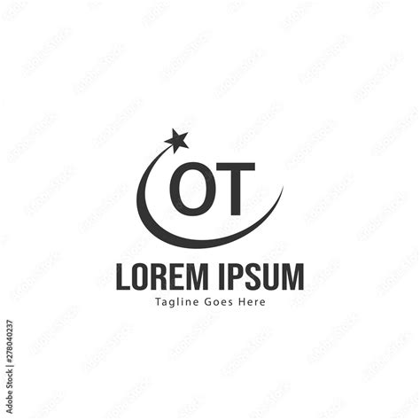 Initial Ot Logo Template With Modern Frame Minimalist Ot Letter Logo