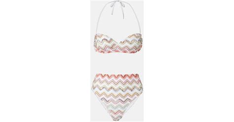 Missoni Zig Zag Metallic Bikini In White Lyst