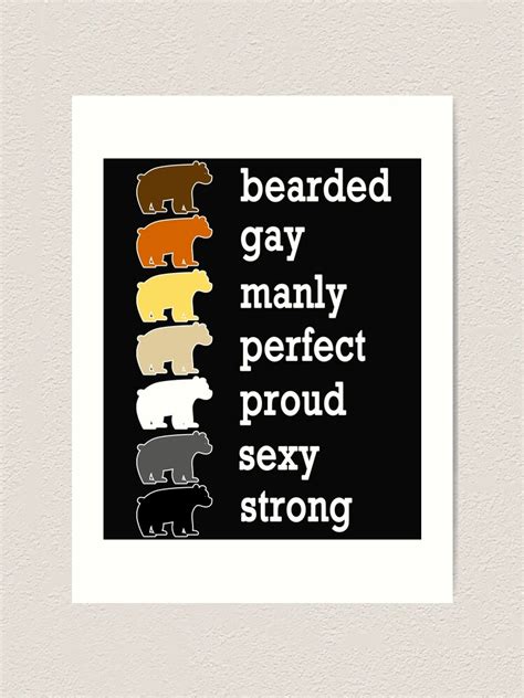 Gay Men Hairy Proud Bear Gay Pride Flag Bears Art Print For Sale By TheAplus Redbubble