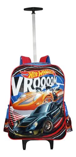 Mochila Hot Wheels Rodinhas Infantil Masculina Escolar 2025 Cor Preto