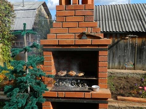 Печь барбекю с камином + фото: садовые шашлычницы для улицы, закрытой ...