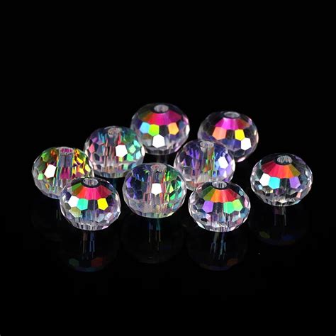 Perles De Cristal D Autriche Facettes Rondes Strass D Espacement