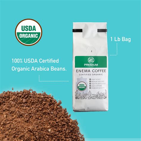 PE Premium Enema Organic Enema Coffee (1LB) Light Roast, Medium Ground