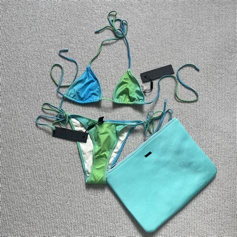 Triangl Blue Green Bikini Set New With Tags Both Xs Depop