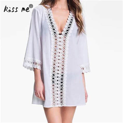 2019 Summer Bikini Cover Up Chiffon Hollow Swimsuit Beach Dress Women