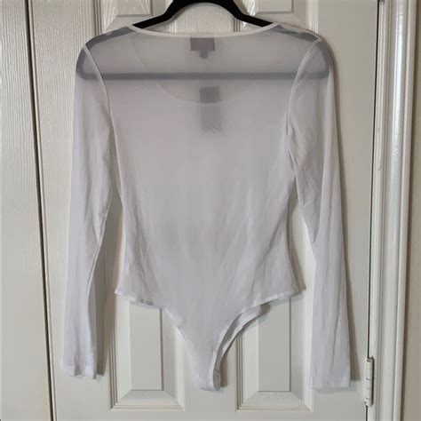 Hot Miami Styles Tops Nwt Hot Miami Styles White Mesh Long Sleeve Bodysu Poshmark
