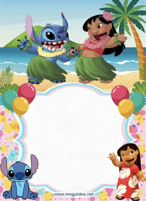 Stitch birthday invitation template free | Lilo and stitch party