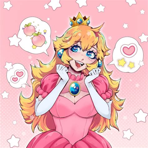 Princess Peach Watercolor Painting Princess Peach Art Print Etsy