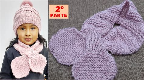 Como Tejer Bufanda Para NiÑos En Dos Agujas º Partechalina O Cuello