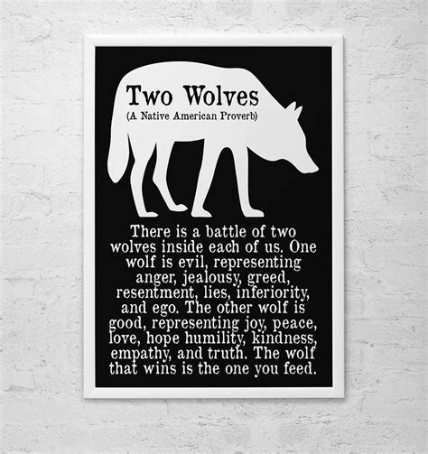 Native American Quote The Wolf You Feed Tribal Etsy